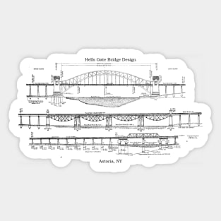 Astoria Hell Gate Bridge Design by OAK Sticker